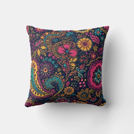 Floral Paisley Pattern クッション (裏面)