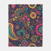 Floral Paisley Pattern フリースブランケット (正面)