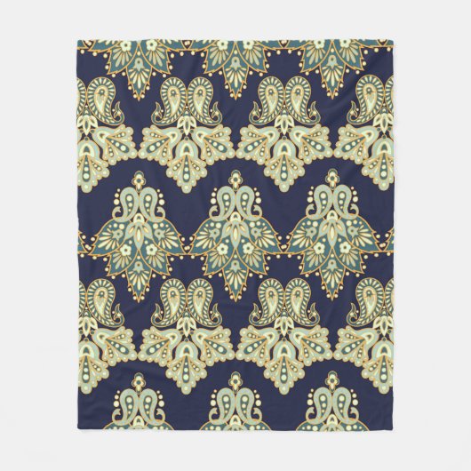 Floral paisley seamless pattern. illustration in A フリースブランケット (正面)