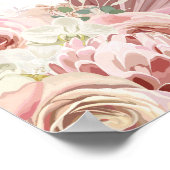 Floral Pampas Grass Confirmation Welcome Sign ポスター (角)