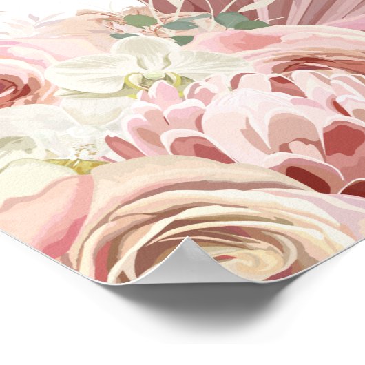 Floral Pampas Grass Confirmation Welcome Sign ポスター (角)