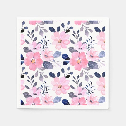 Floral Paper Cocktail Napkins スタンダードカクテルナプキン (正面)