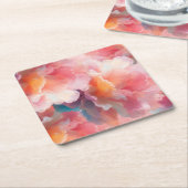 Floral Paper Plate スクエアペーパーコースター (アングル)