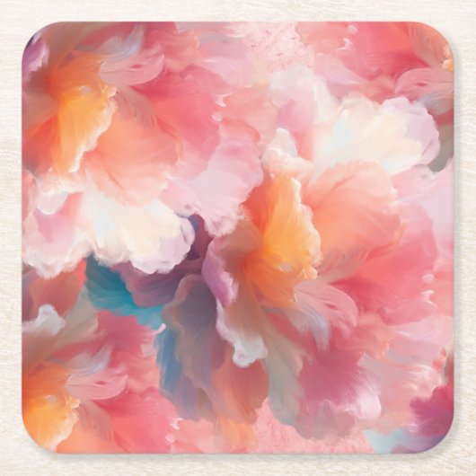 Floral Paper Plate スクエアペーパーコースター (正面)