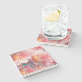 Floral Paper Plate ストーンコースター (横)