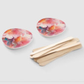 Floral Paper Plate ハンドファン (組立なし)