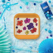 Floral paper plates ペーパープレート (パーティー)