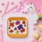 Floral paper plates ペーパープレート (パーティー)