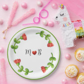 Floral Paper Plates – Red Flower Party Theme ペーパープレート (パーティー)