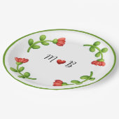 Floral Paper Plates – Red Flower Party Theme ペーパープレート (アングル)