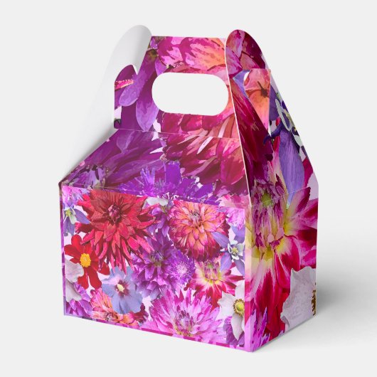 floral party box, pink flowers party box フェイバーボックス (正面サイド)