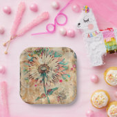 Floral Party paper plates ペーパープレート (パーティー)