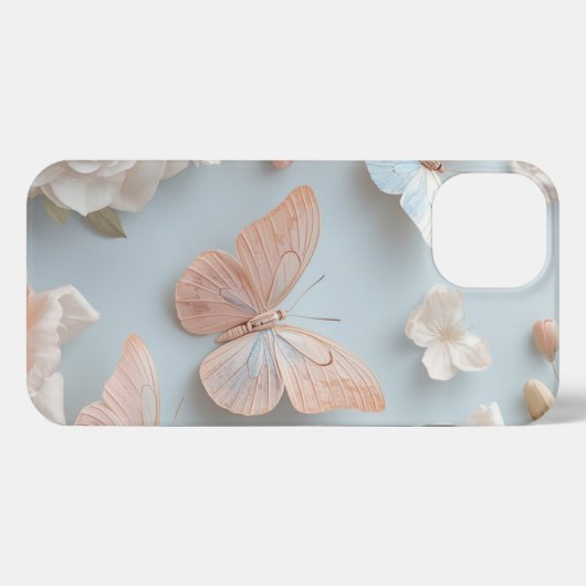 Floral Pastel Butterflies Phone Cover iPhoneケース (裏面横)