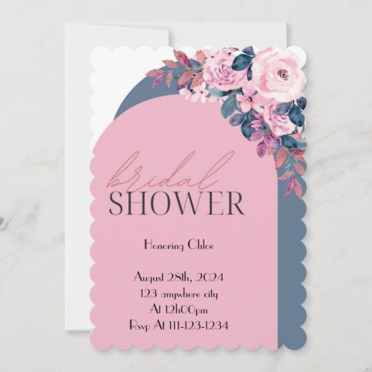 FLORAL PASTEL COLORS BRIDAL SHOWER INVITATION 招待状 (正面)