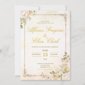 Floral Pastel Elegant Watercolor Boho Wedding 招待状 (正面)
