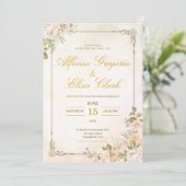 Floral Pastel Elegant Watercolor Boho Wedding 招待状 (スタンド正面)