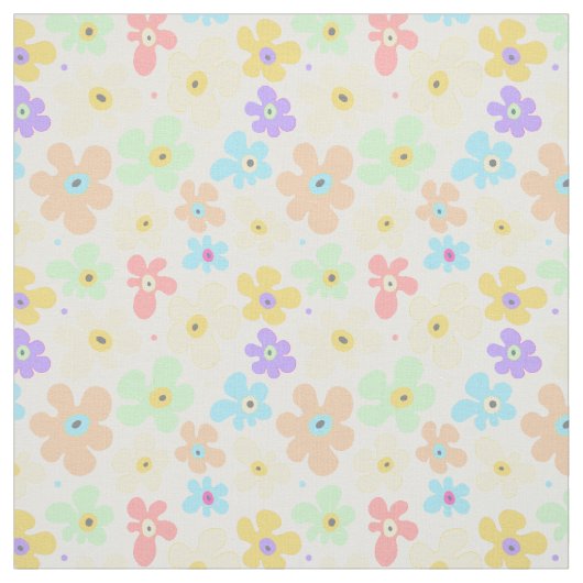 Floral Pastel Flowers Pattern ファブリック (見本)