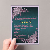 Floral Pastel Graduation Acrylic Invitation  アクリル招待状 (インサイチュ (ポータブル))