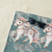 Floral Pastel Horse Fantasy Illustration ビーチタオル (インサイチュ)
