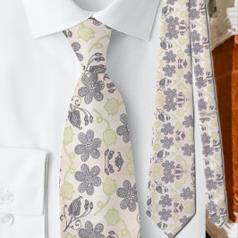 Floral Pastel Pink Botanical Special Occasion Tie ネクタイ