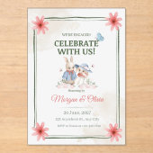 Floral Pastel Romantic Garden Engagement  アクリル招待状 (正面)