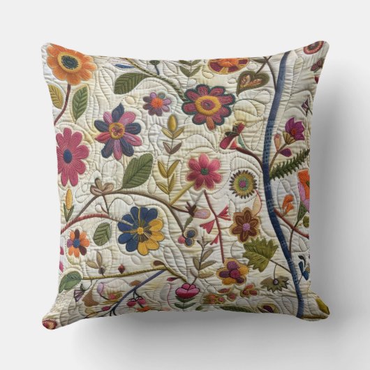 Floral Patchwork Design クッション (裏面)