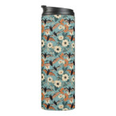 Floral Patchwork Halloween Bats & Flowers タンブラー (回転右)