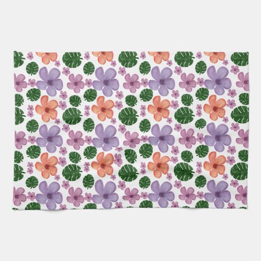 Floral pattern  キッチンタオル (横)