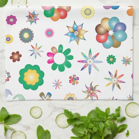 Floral Pattern キッチンタオル (折り畳み)