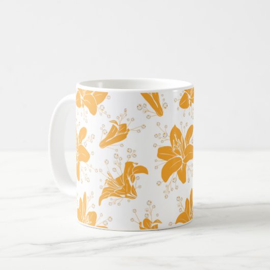 Floral Pattern コーヒーマグカップ (正面左)