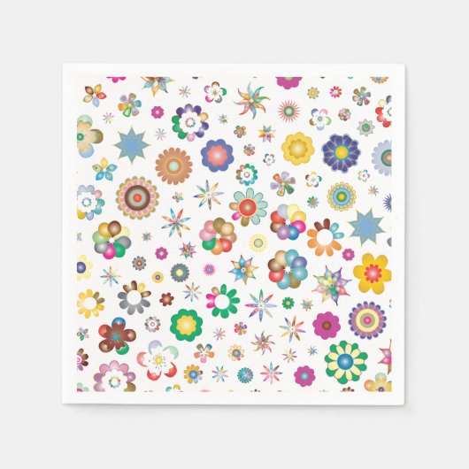 Floral Pattern スタンダードカクテルナプキン (正面)