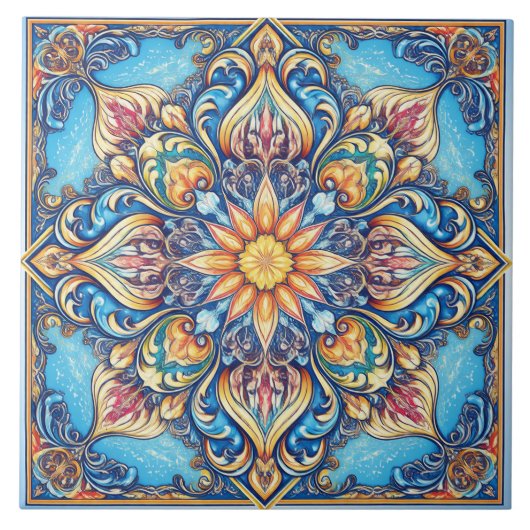 Floral pattern タイル (正面)