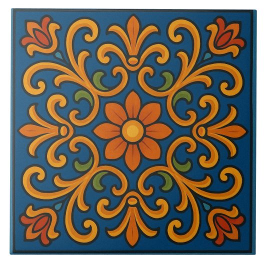 Floral pattern タイル (正面)