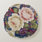 Floral Pattern ラウンドクッション (正面)