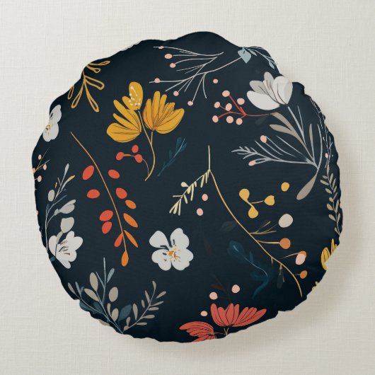 Floral Pattern ラウンドクッション (裏面)
