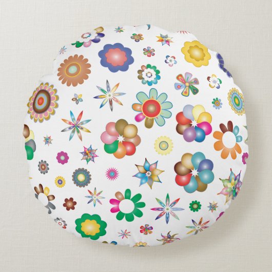 Floral Pattern ラウンドクッション (正面)