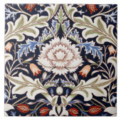 Floral Pattern Beautiful Flowers Blue Red Green タイル (正面)