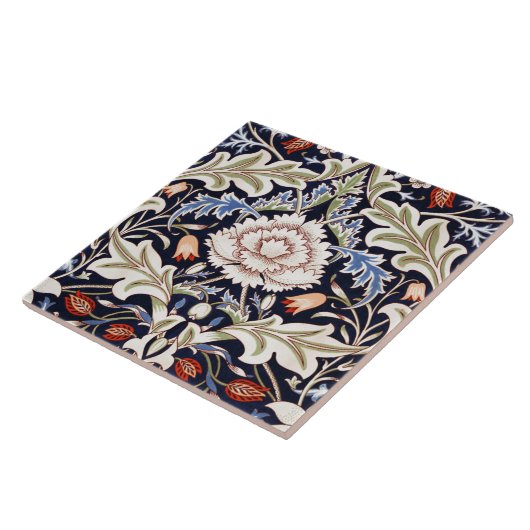 Floral Pattern Beautiful Flowers Blue Red Green タイル (側面)