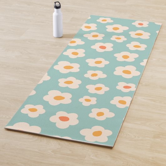 Floral Pattern Blue Fitness Yoga Mat ヨガマット (インサイチュ)