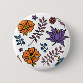 Floral Pattern Button 缶バッジ (正面)