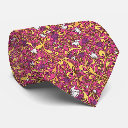Floral Pattern Custom Necktie ネクタイ (ロール)