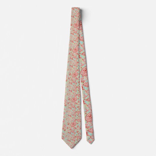 Floral Pattern Custom Necktie ネクタイ (正面)