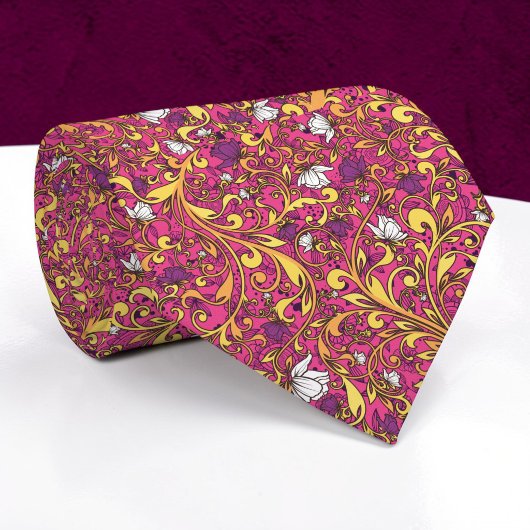 Floral Pattern Custom Necktie ネクタイ