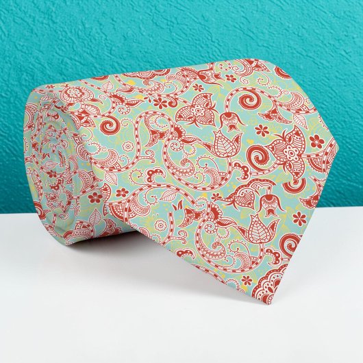 Floral Pattern Custom Necktie ネクタイ