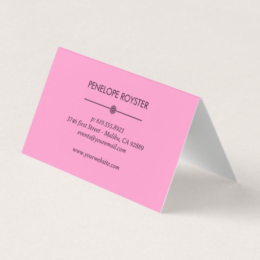 Floral Pattern Dark Plum & Mauve Business Card 名刺 (裏面)
