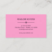 Floral Pattern Dark Plum & Mauve Business Card 名刺 (裏面)