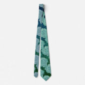 Floral Pattern Dusty Blue Green Glitter Gift Favor ネクタイ (裏面)