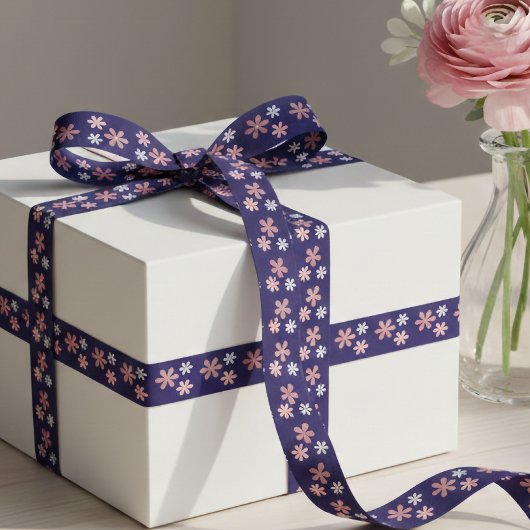 Floral Pattern Elegant Decorative Gift Wrap Ribbon サテンリボン