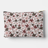 Floral Pattern Fall Colors Text and Name アクセサリーポーチ (裏面)