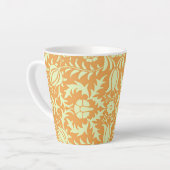 Floral Pattern, gold and pastel yellow design, カフェラテマグ (左アングル)